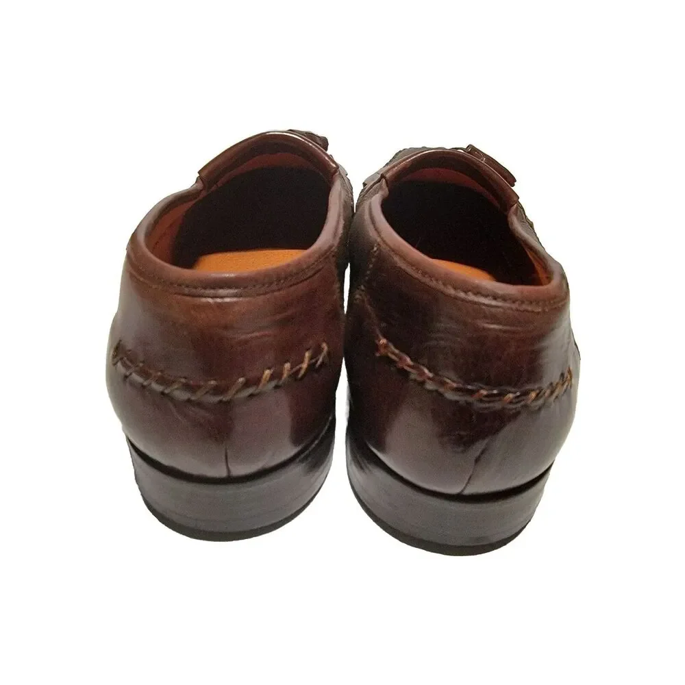 Brass Boot Mens Sz 10 Brown Leather Tassel Loafers Shoes Handmade In Spain 95453